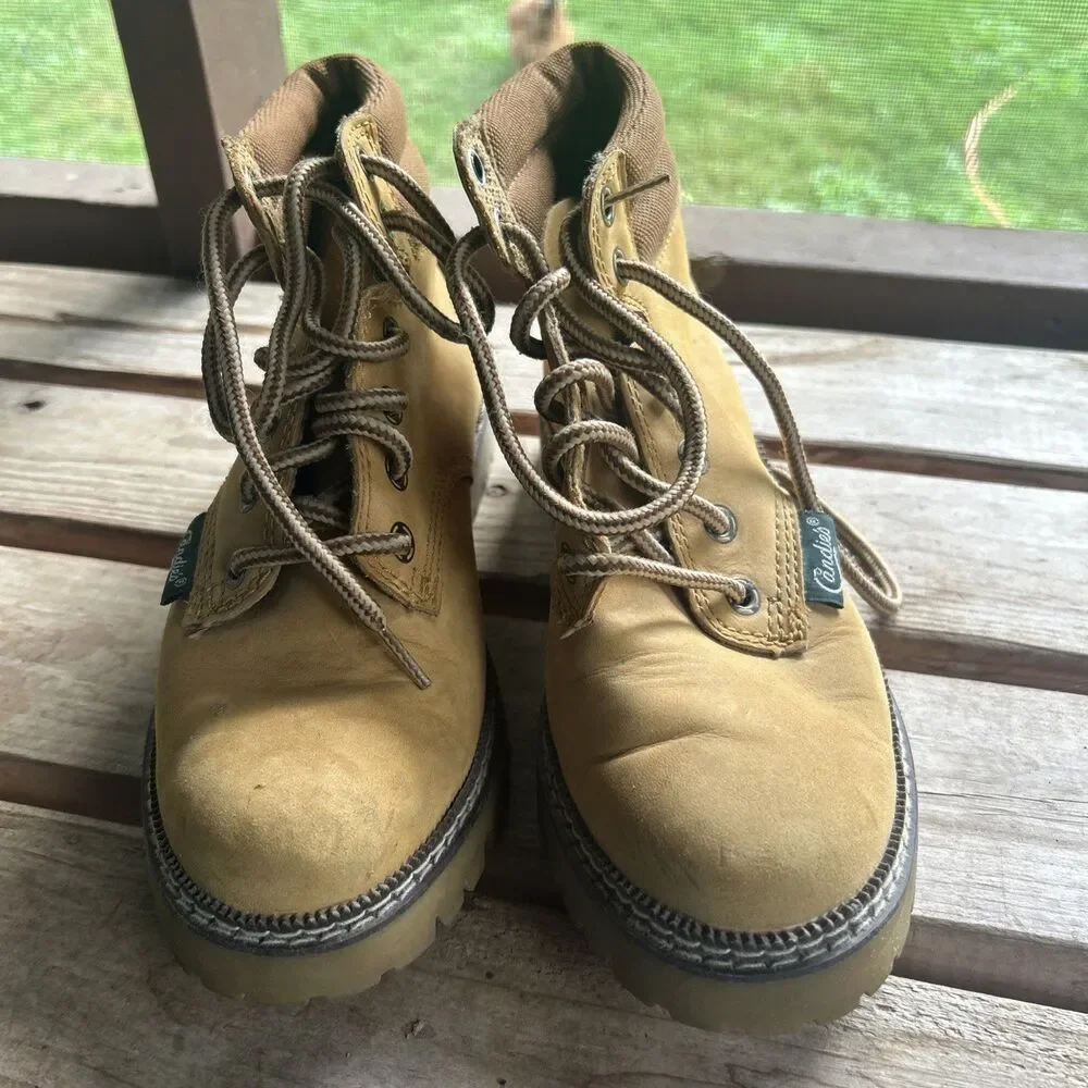 Candie's Camel Lace Up Boots 6.5